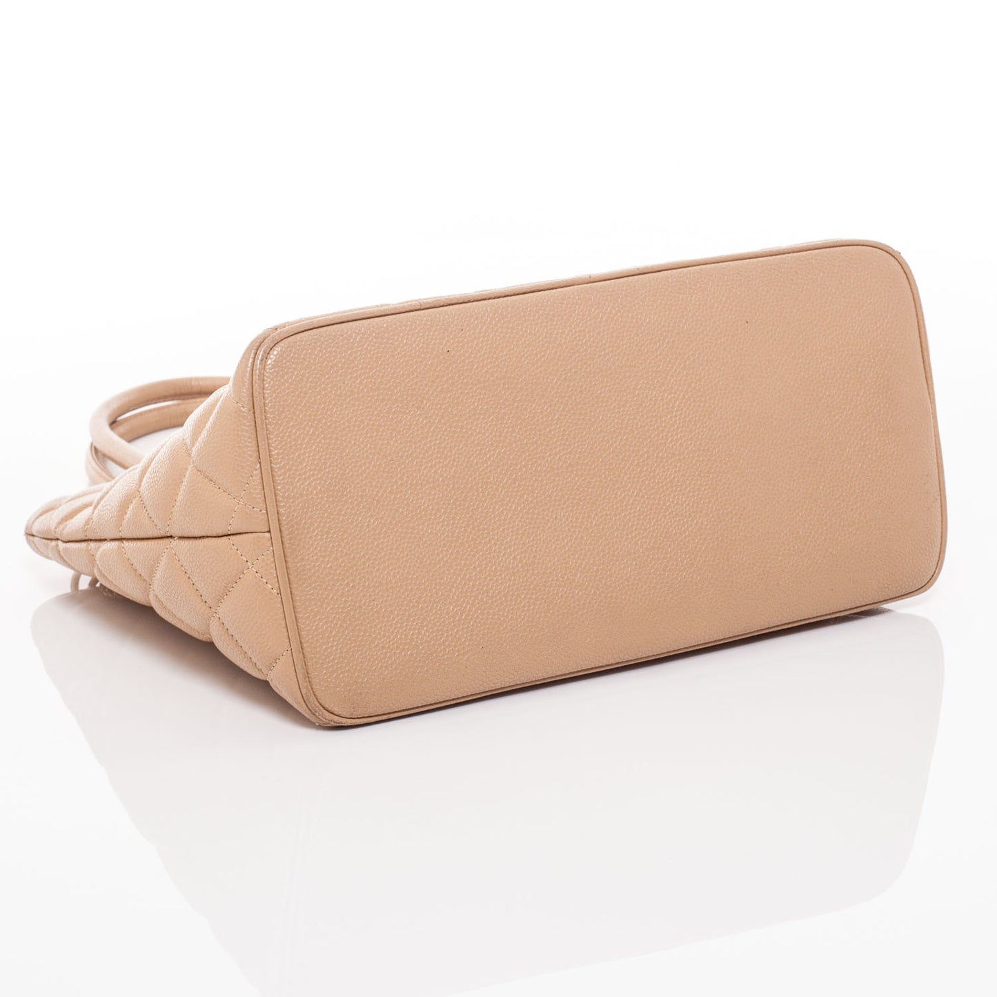 Caviar Medallion CC Tote Dark Beige