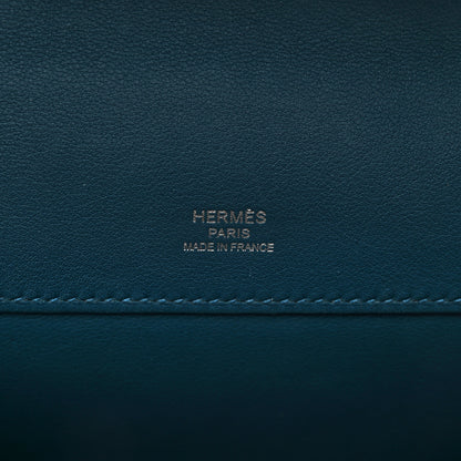 Hermes Swift Kelly Cut Clutch Pochette Bleu Tempete 6 of 11
