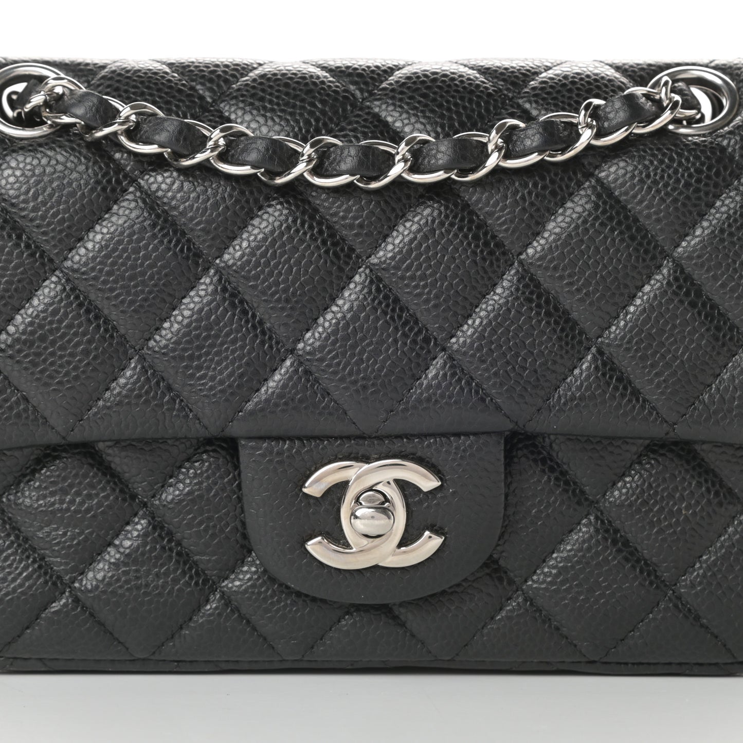 Caviar Quilted Mini Rectangular Flap Black