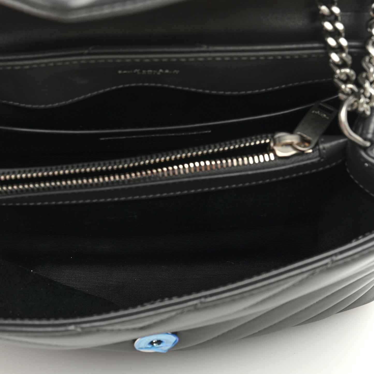 Calfskin Y Quilted Monogram Small Loulou Chain Satchel Storm