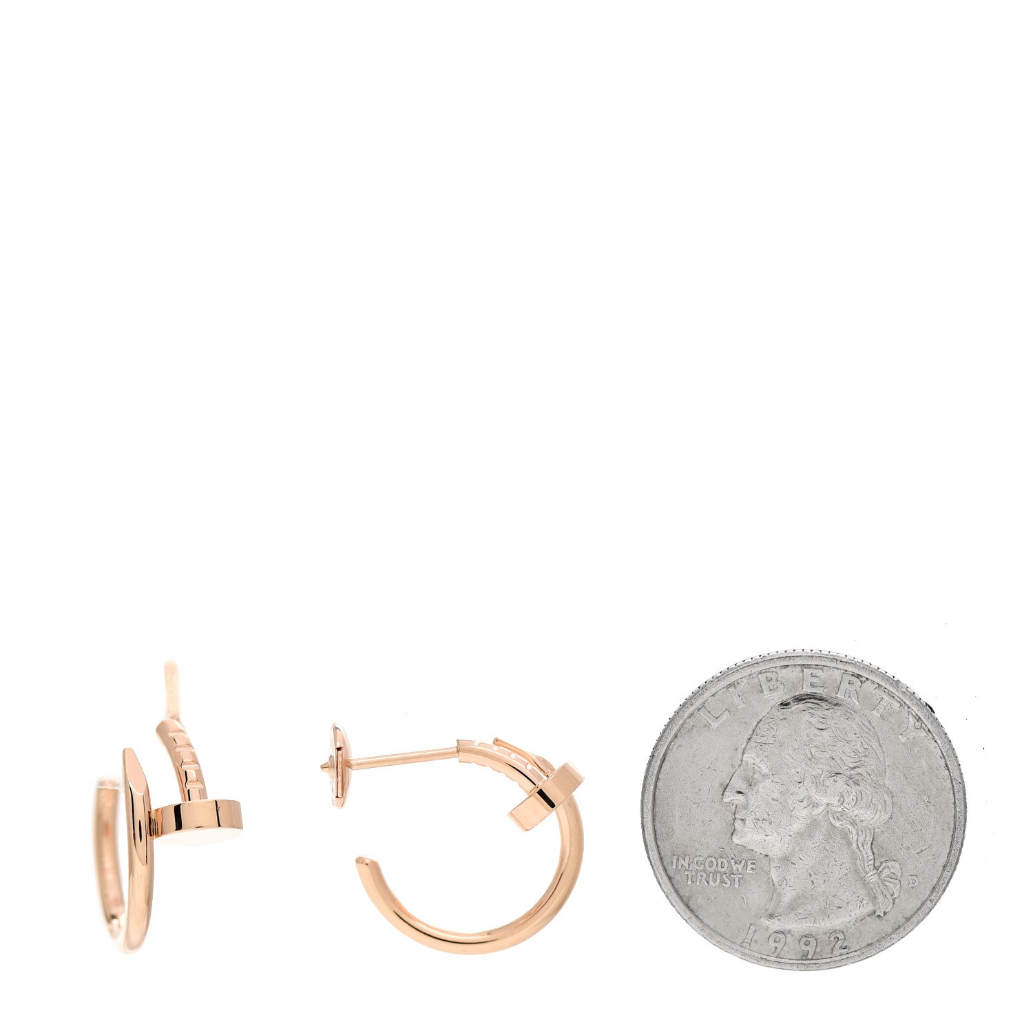 Cartier 18K Pink Gold Juste Un Clou Hoop Earrings 2 of 5
