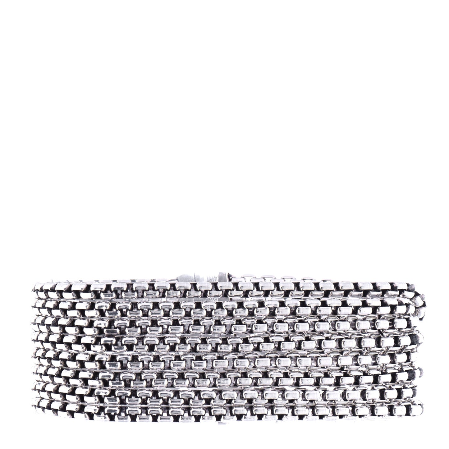 Sterling Silver Eight-Row Box Chain Bracelet