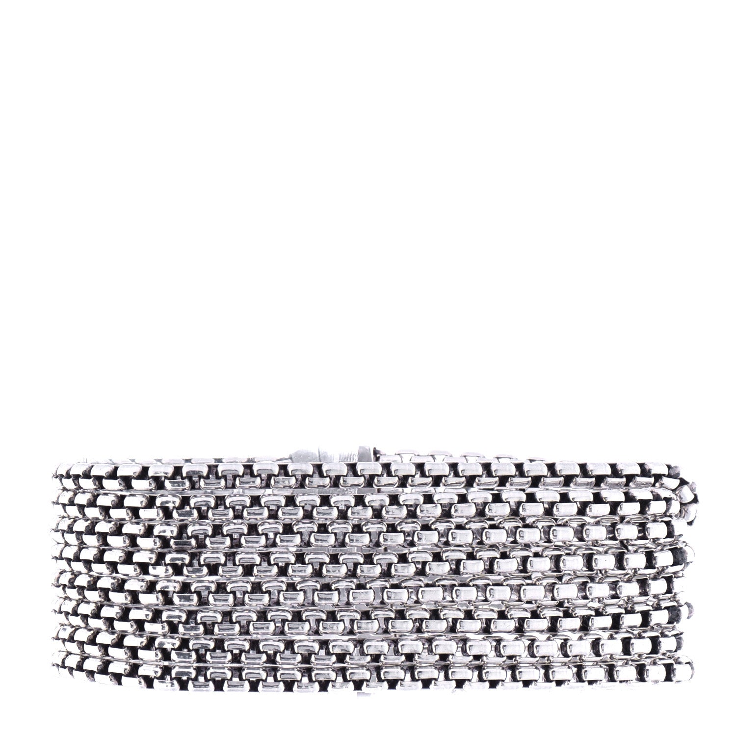 David Yurman Sterling Silver Eight-Row Box Chain Bracelet 1 of 6