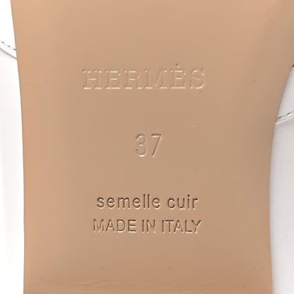 Hermes Calfskin Oz Mules 37 White 7 of 9