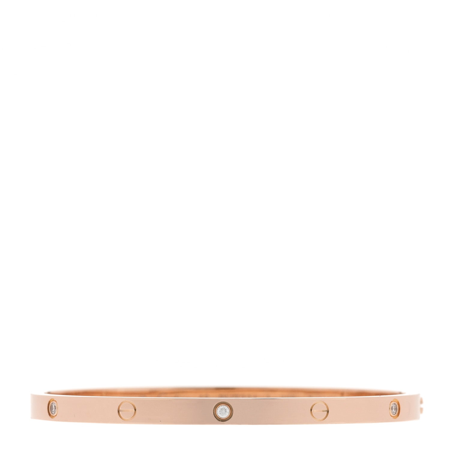 Cartier 18K Pink Gold 6 Diamond Small LOVE Bracelet 16 1 of 3