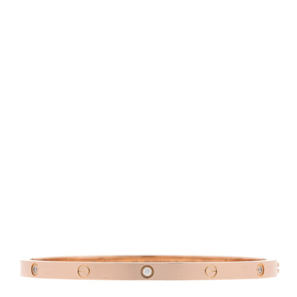 Cartier 18K Pink Gold 6 Diamond Small LOVE Bracelet 16 1 of 3