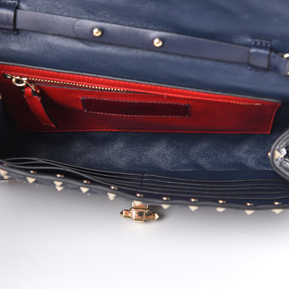 Valentino Garavani Nappa Rockstud Spike Wallet on Chain Marine 4 of 11