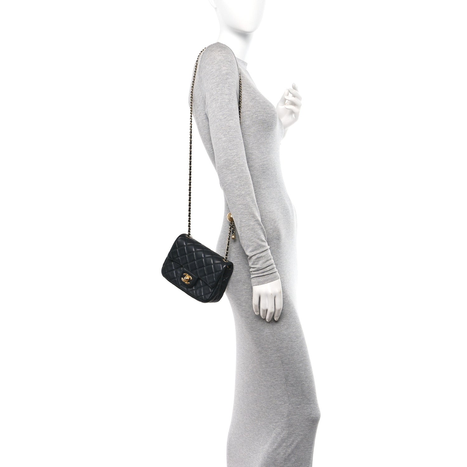 Chanel Lambskin Quilted Mini Pearl Crush Flap Black 2 of 11