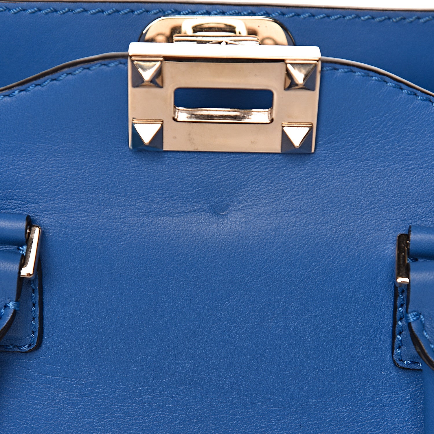 Valentino Garavani Vitello Mini Rockstud Double Handle Tote Light Sapphire 8 of 11