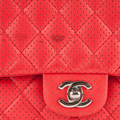 Chanel Lambskin Perforated Medium Double Flap Red 5 of 7