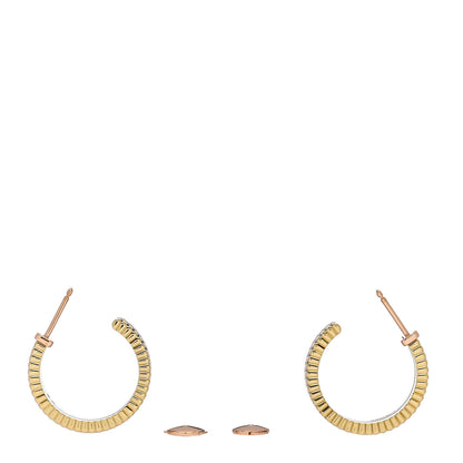 Boucheron 18K Pink Yellow White Gold Diamond PVD Quatre Classique Hoop Earring 3 of 5