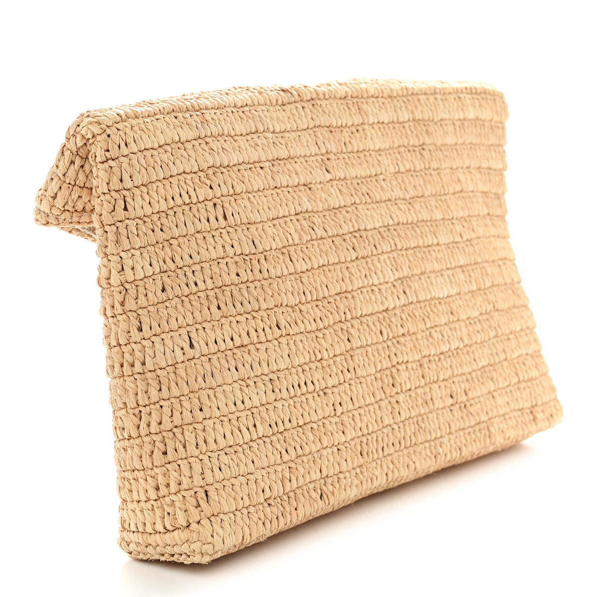 Saint Laurent Raffia Large Cassandre Pouch Naturel Brick 3 of 10