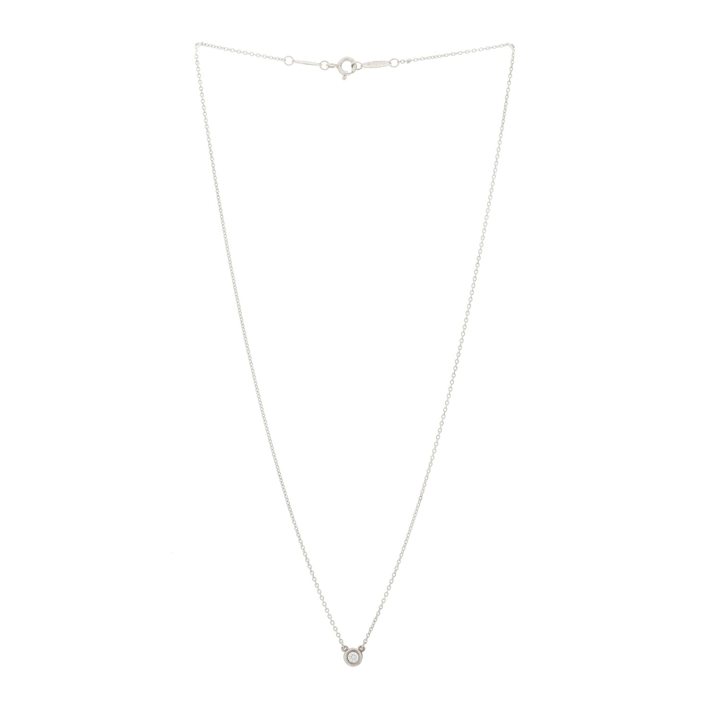 Sterling Silver Diamond .10ct Elsa Peretti Diamonds by the Yard Pendant Necklace