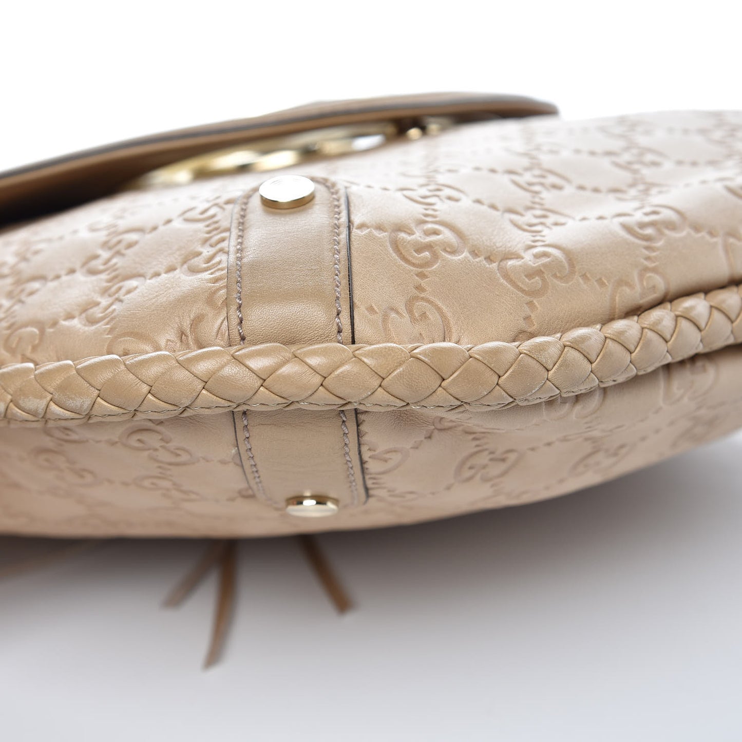 Guccissima Medium Britt Tassel Shoulder Bag Beige
