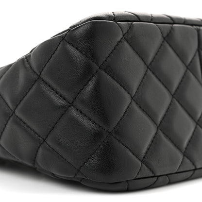 Chanel Lambskin Quilted Small Pearl Crush Hobo Black 9 of 11