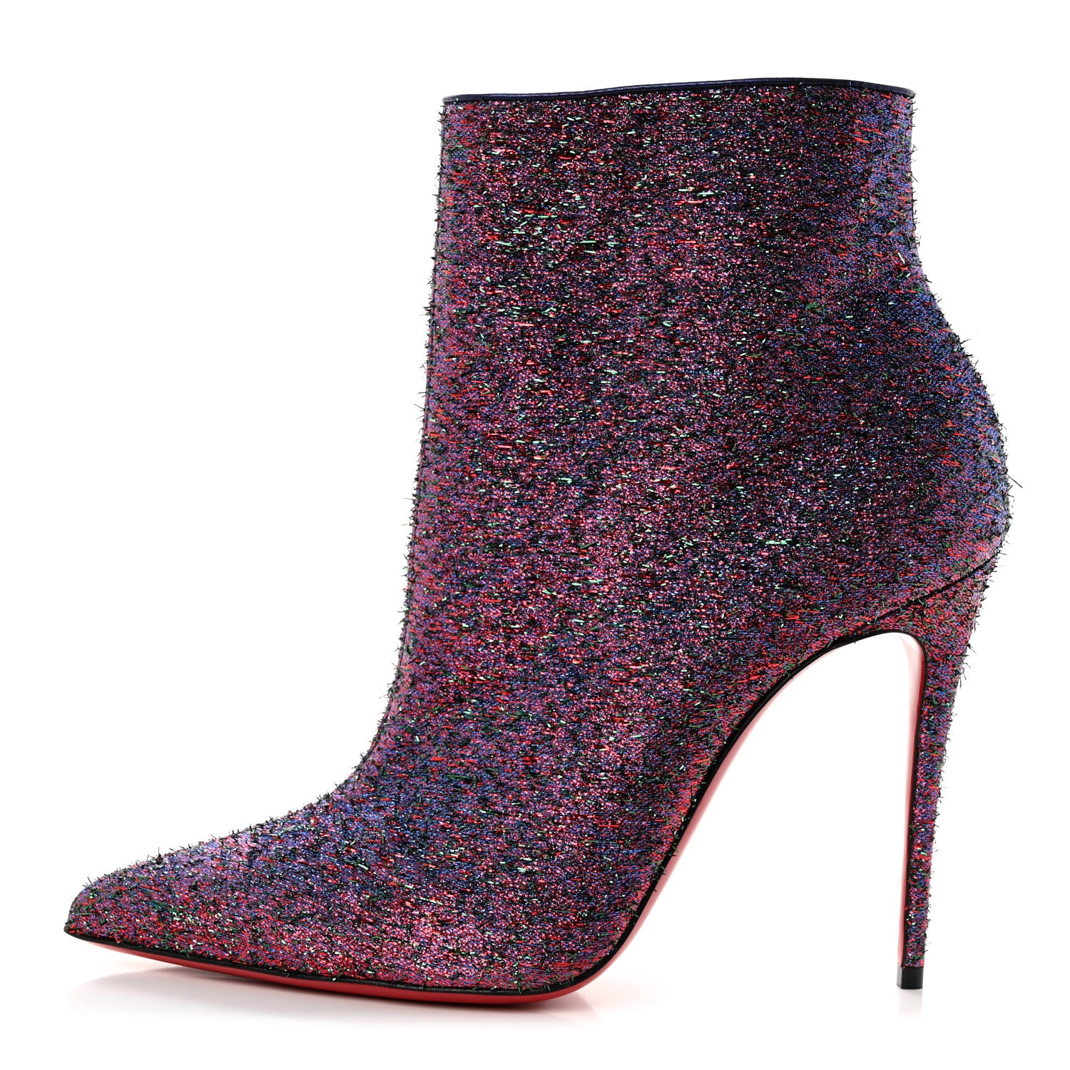 Christian Louboutin Satin So Kate Starlight Booty 100 Ankle Boots 38 Purple Multicolor 1 of 8
