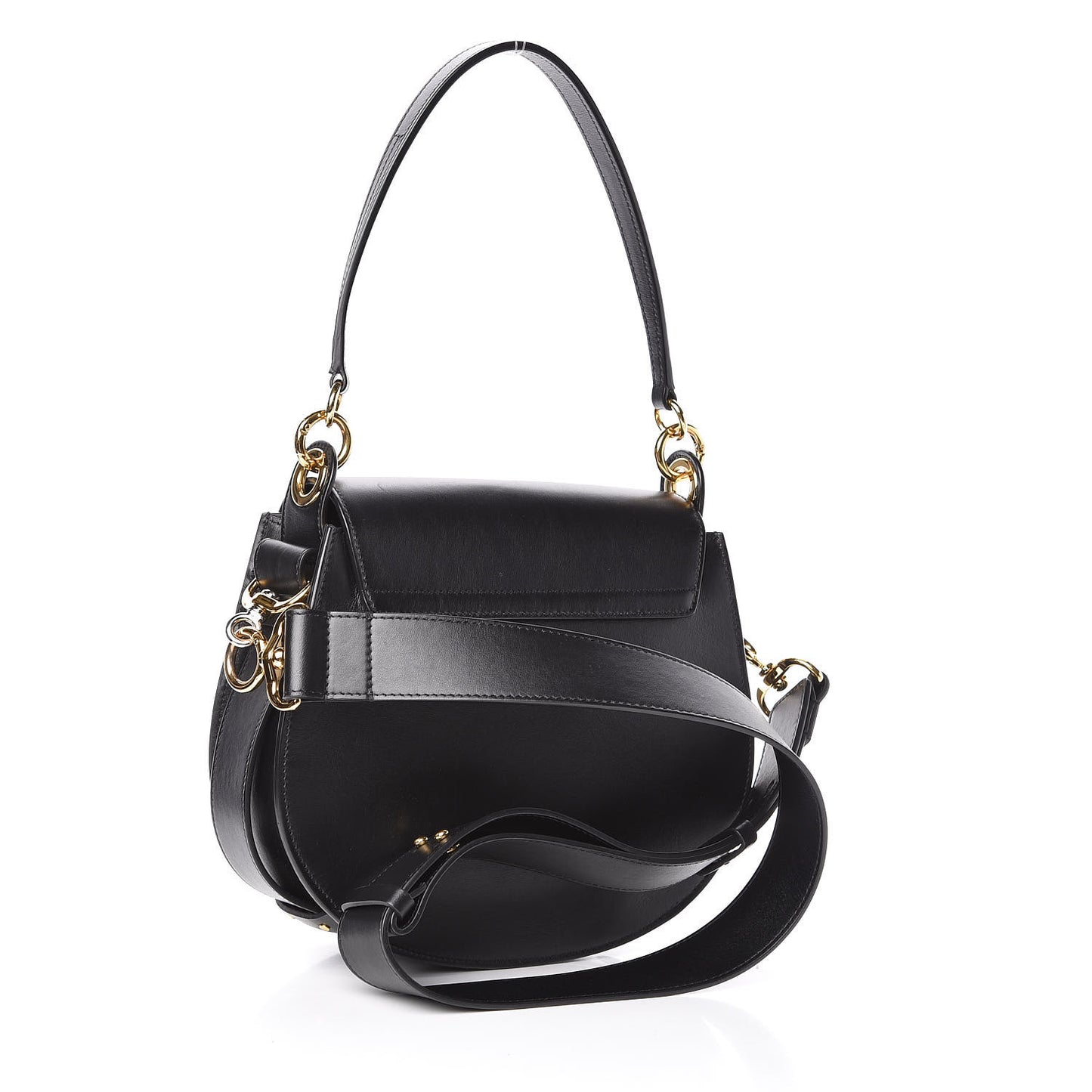 Calfskin Suede Large Tess Bag Black