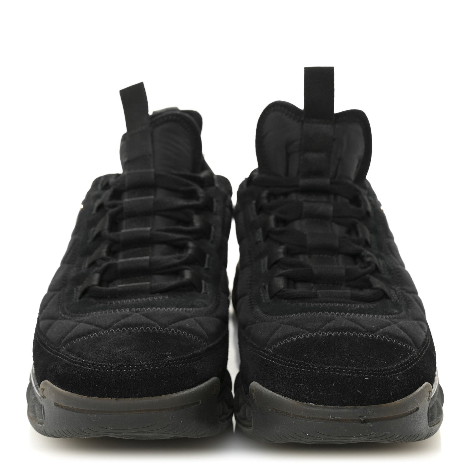Chanel Suede Calfskin Mixed Fibers CC Sneakers 40.5 Black 2 of 9