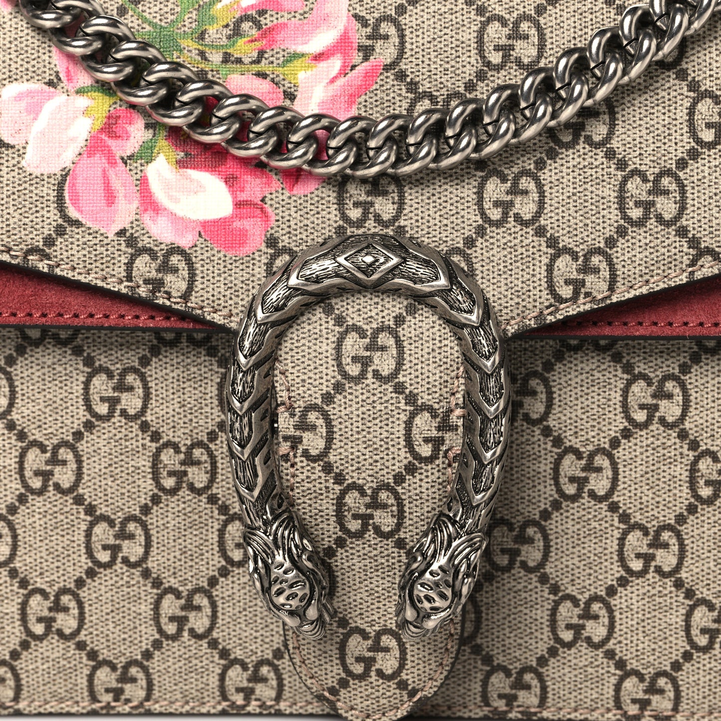 GG Supreme Monogram Blooms Small Dionysus Shoulder Bag Beige Multicolor Dry Rose