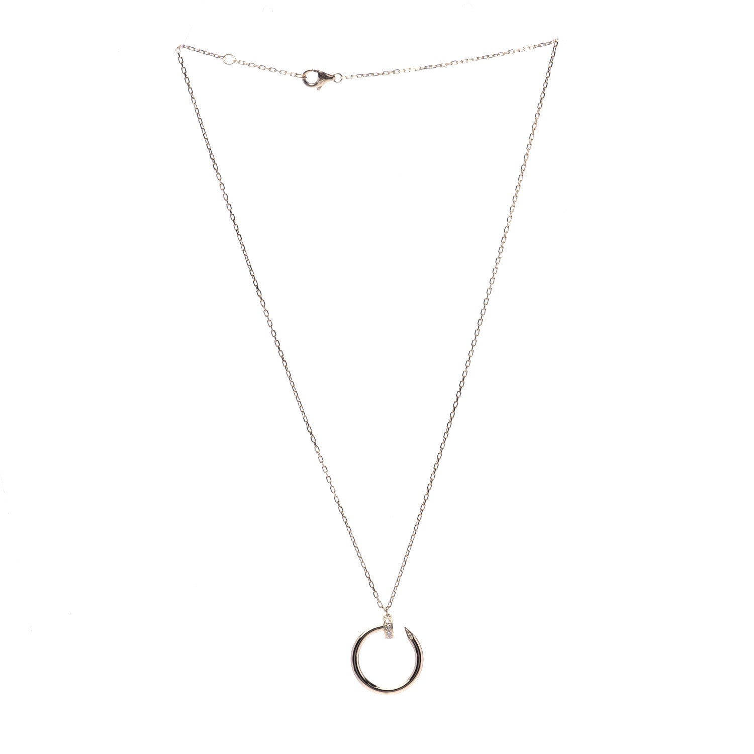 Cartier 18K Yellow Gold Diamond Juste Un Clou Pendant Necklace 3 of 8