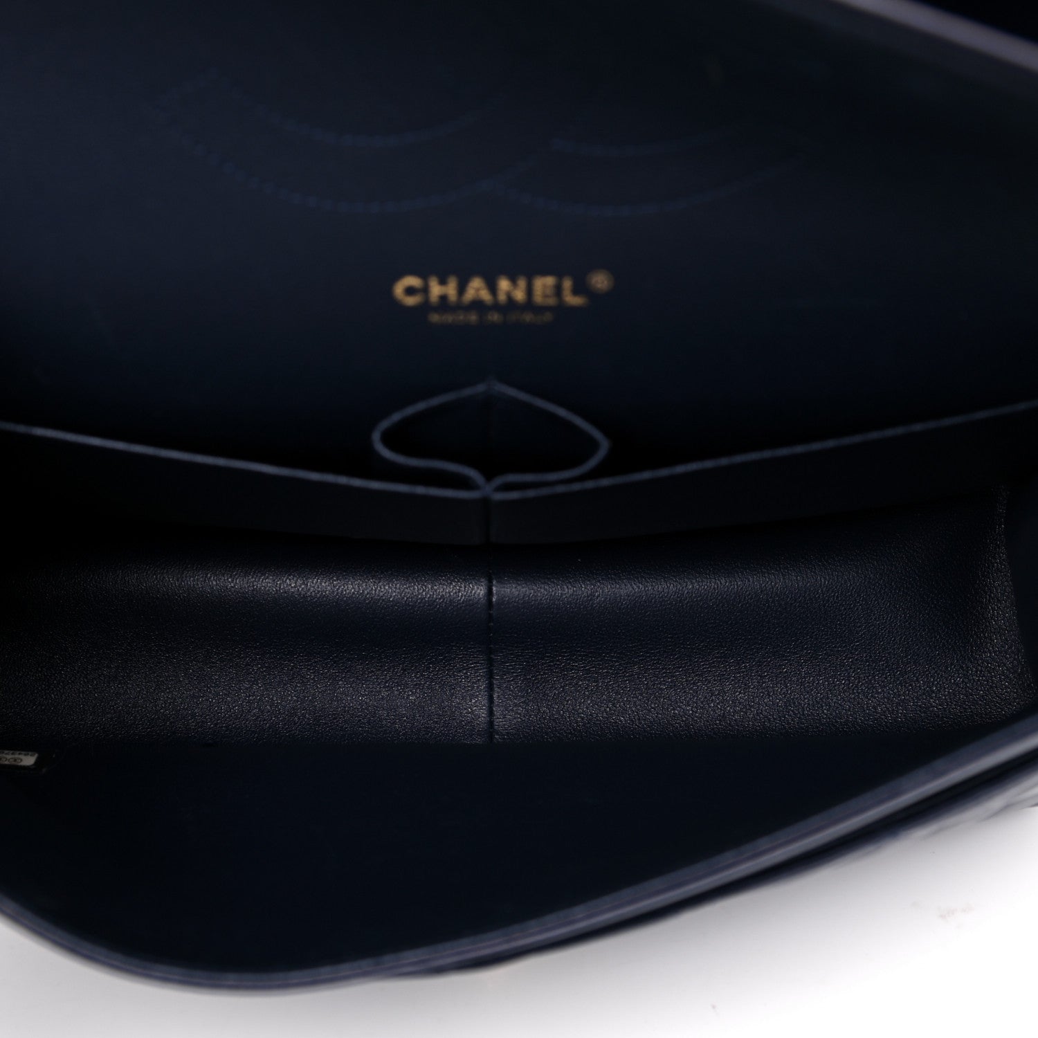 Chanel Lambskin Quilted Jumbo Double Flap Navy Blue 5 of 13