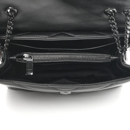 Saint Laurent Calfskin Y Quilted Monogram Monochrome Small Loulou Chain Satchel Black 5 of 10