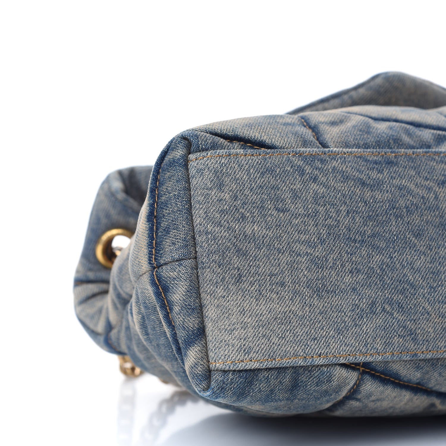 Saint Laurent Denim Quilted Small Loulou Puffer Monogram Chain Satchel Blue Cinnamon 7 of 8