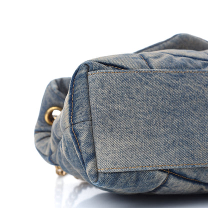 Saint Laurent Denim Quilted Small Loulou Puffer Monogram Chain Satchel Blue Cinnamon 7 of 8