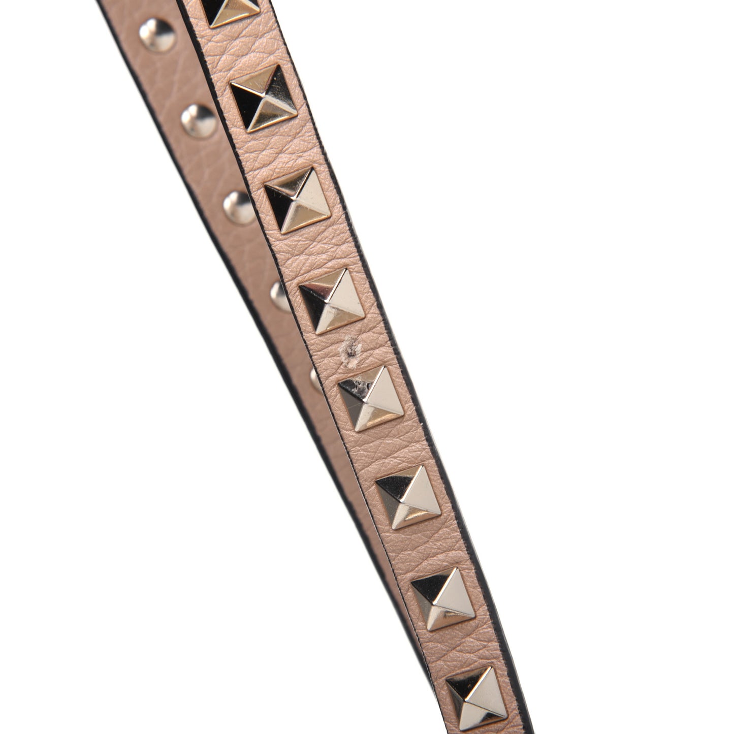 Pebbled Calfskin Medium Rockstud Flip Lock Crossbody Bag Camel Rose