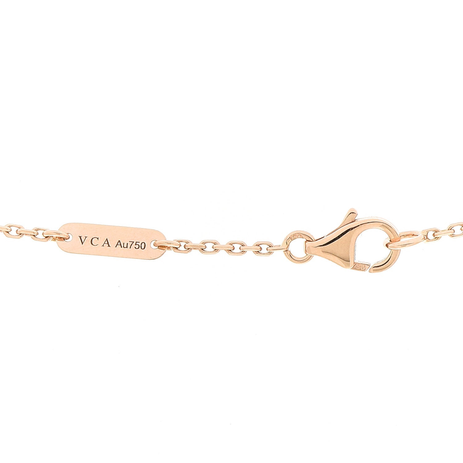 Van Cleef & Arpels 18K Rose Gold Diamond Grey Mother of Pearl Vintage Alhambra Pendant Necklace 4 of 6