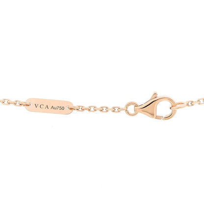 Van Cleef & Arpels 18K Rose Gold Diamond Grey Mother of Pearl Vintage Alhambra Pendant Necklace 4 of 6