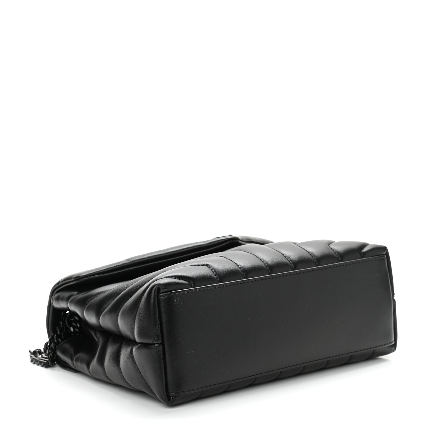 Calfskin Y Quilted Monogram Small Loulou Chain Satchel Black