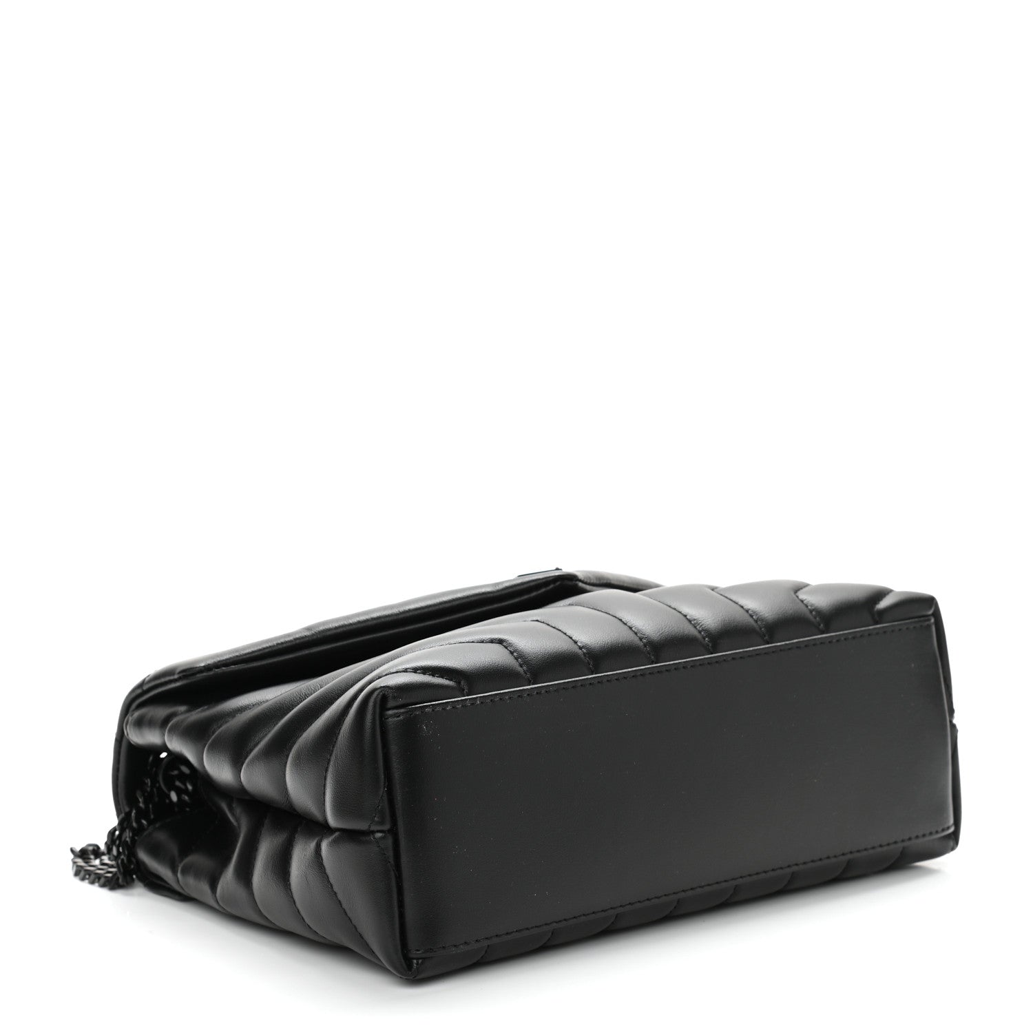 Saint Laurent Calfskin Y Quilted Monogram Small Loulou Chain Satchel Black 3 of 9