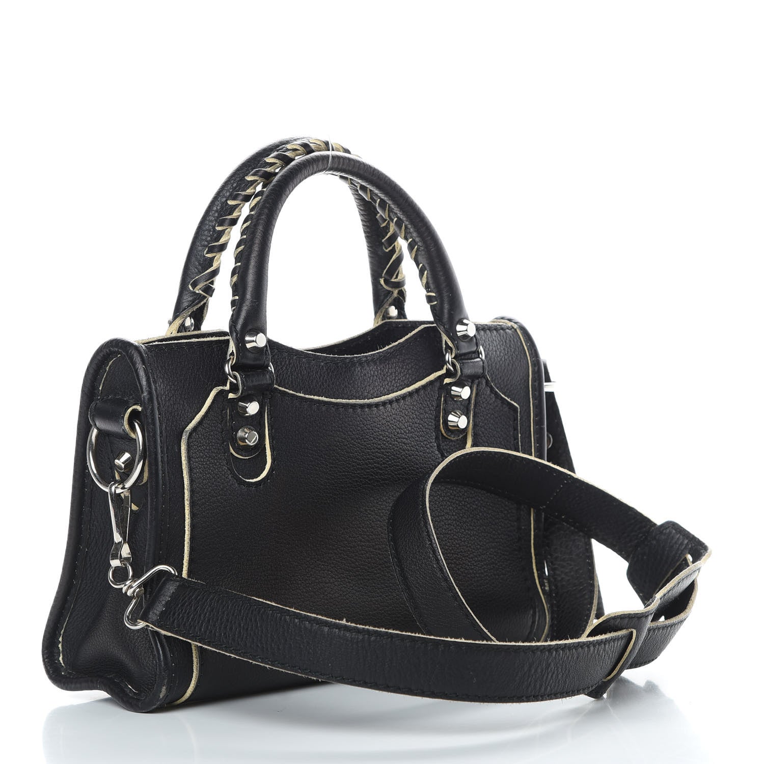 Balenciaga Supple Grained Calfskin Classic Silver Hardware Highlight Mini City Black 3 of 17