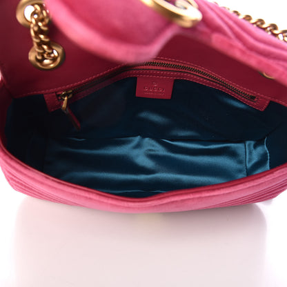 Gucci Velvet Matelasse Small GG Marmont Shoulder Bag Light Raspberry Rose 5 of 9