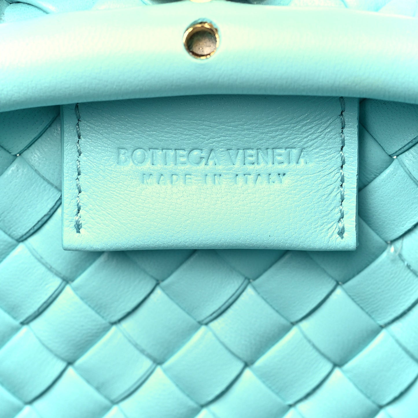 Nappa Intreccio Mini Padded Handle Bag Celadon