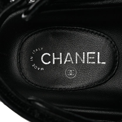Chanel Grained Calfskin Velcro Dad Sandals 36 Black 7 of 11
