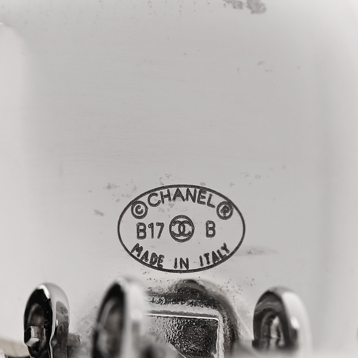 Chanel Crystal CC Clip on Earrings Silver 4 of 4