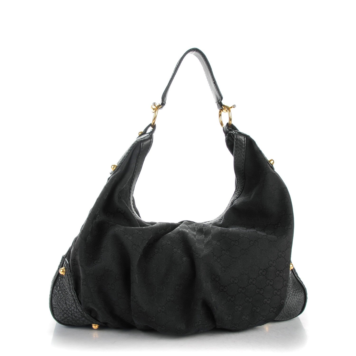 Gucci Monogram Large Jockey Hobo Black 1 of 8