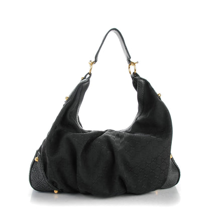 Gucci Monogram Large Jockey Hobo Black 1 of 8