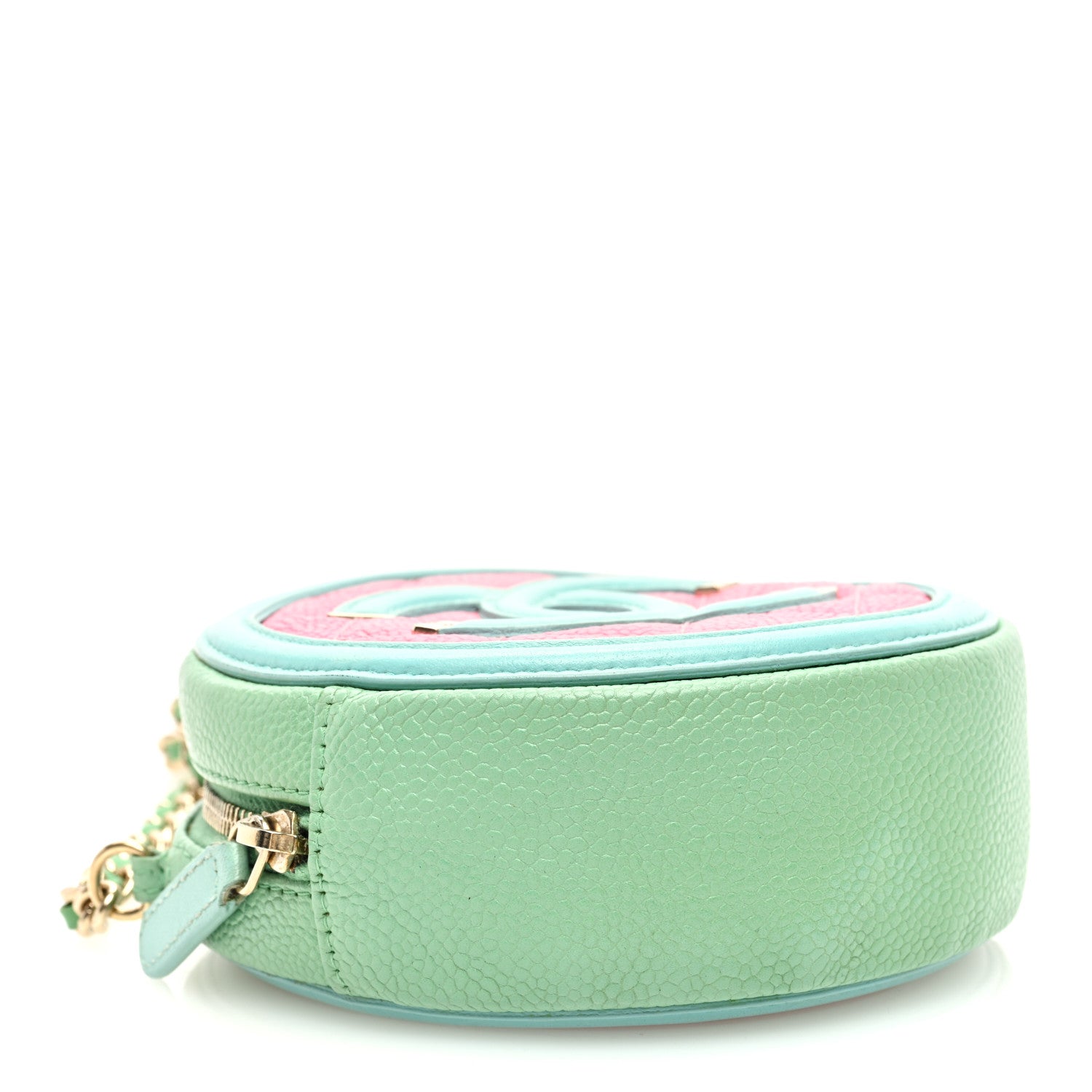 Chanel Caviar Quilted Round Filigree Crossbody Pink Blue Green 4 of 10