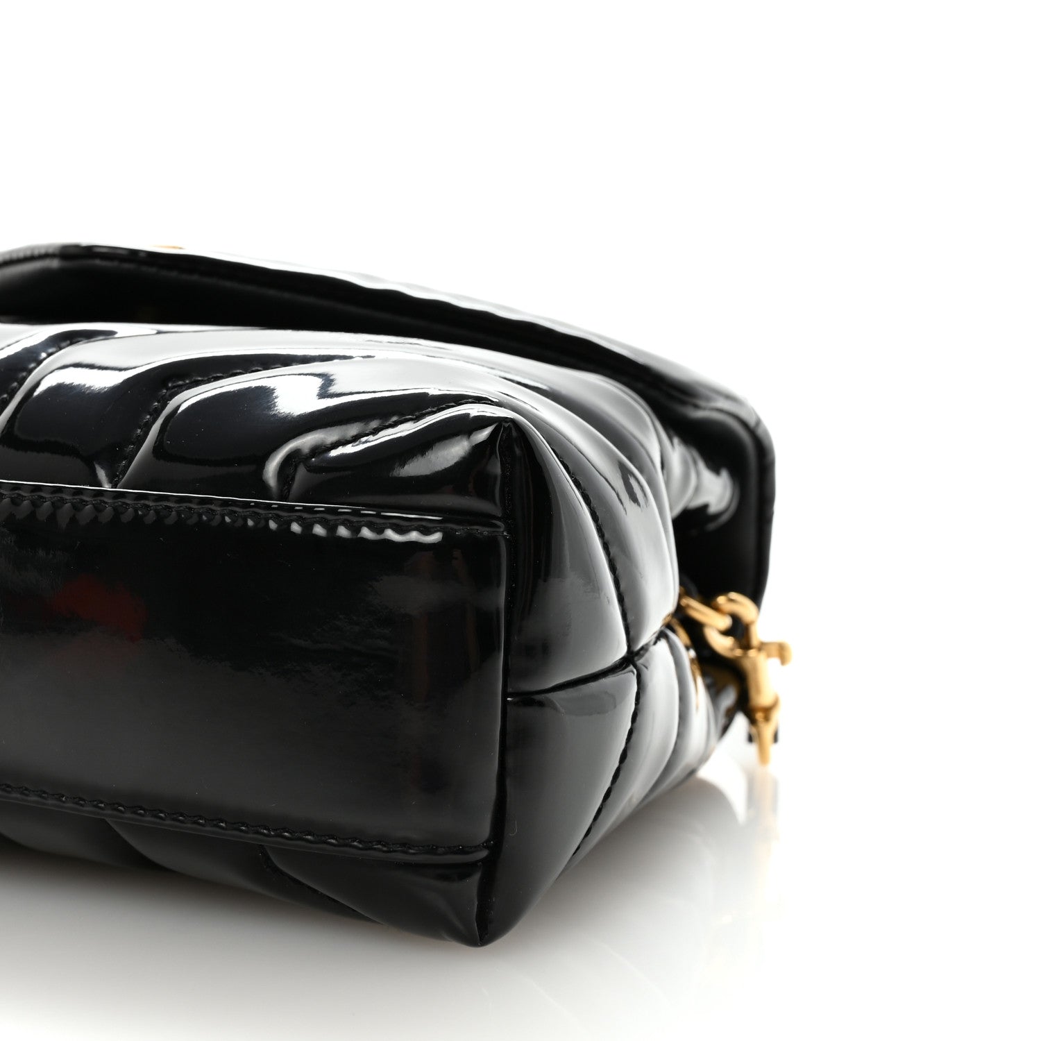 Saint Laurent Patent Y Quilted Monogram Toy Loulou Crossbody Bag Black 9 of 10