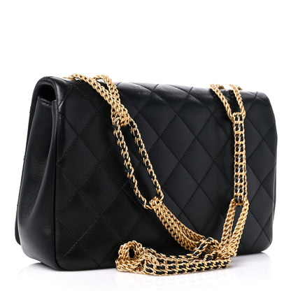 Chanel Lambskin Quilted Chain To Chain Flap Black 3 of 10