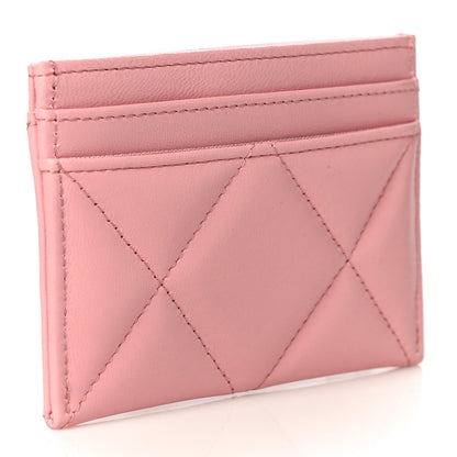 Chanel Lambskin Quilted Chanel 19 Card Holder Light Pink 3 of 12