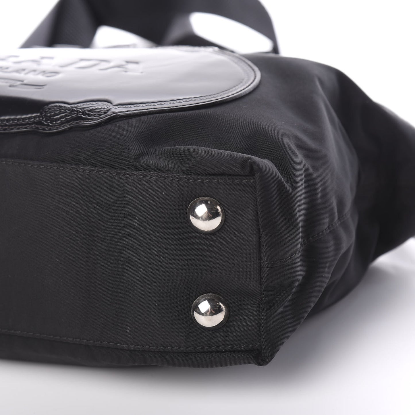 Tessuto Nylon Spazzolato Logo Tote Black