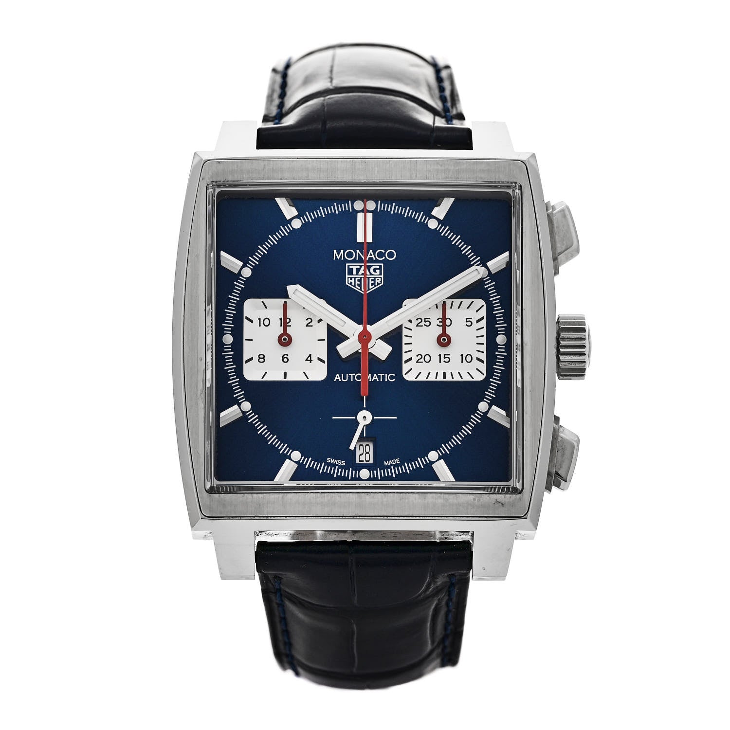Tag Heuer Stainless Steel Alligator 40mm Monaco Automatic Watch Blue CBL2111.0 1 of 5
