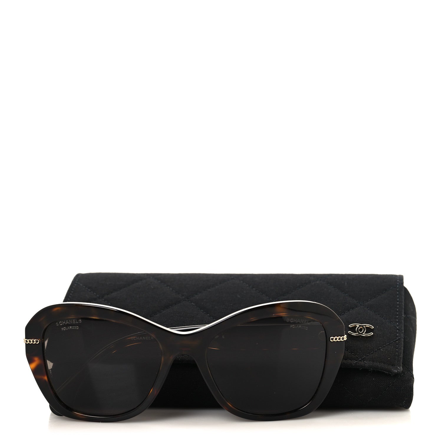 Chanel Acetate Polarized CC Butterfly Sunglasses 5510-A Dark Tortoise Dark Tortoise 7 of 7