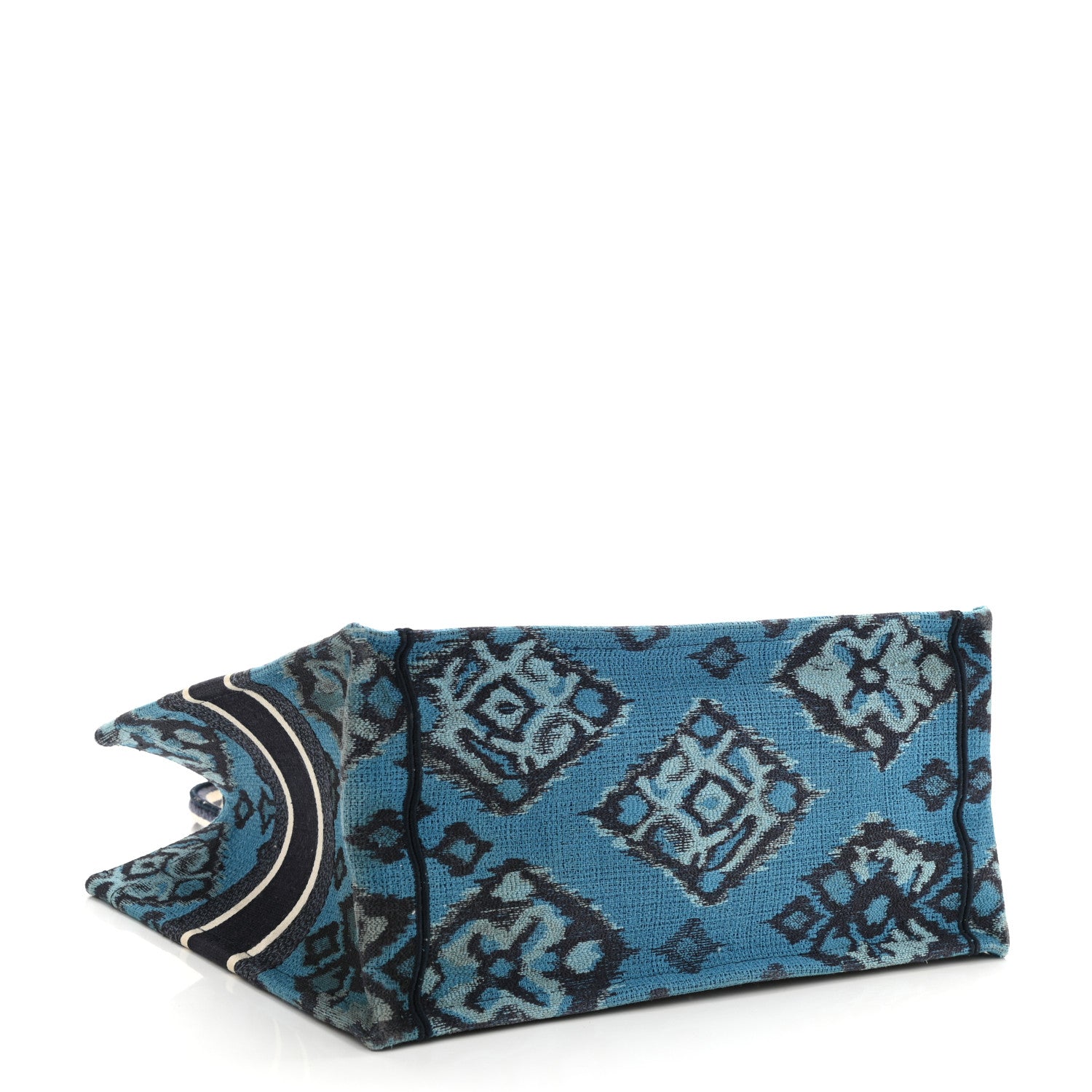 Christian Dior Canvas Embroidered Paisley Medium Book Tote Blue Multicolor 2 of 10