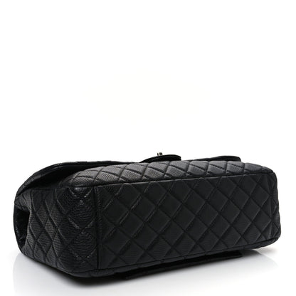 Chanel Grained Calfskin Quilted Small XXL Travel Flap Bag Black 4 of 11