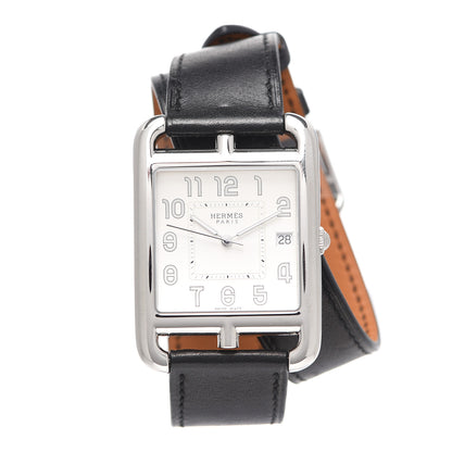 Hermes Stainless Steel Barenia 29mm Cape Cod Double Tour Quartz Watch Noir 1 of 11